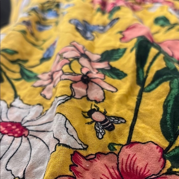 Hollister Yellow with Pink Floral Midi Sundress with Keyhole Cut - Picture 5 of 13